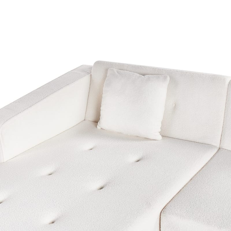 Hörnsoffa Vadso - Vit, ljust trä/Högervänd - Möbler - Soffa - Bäddsoffa