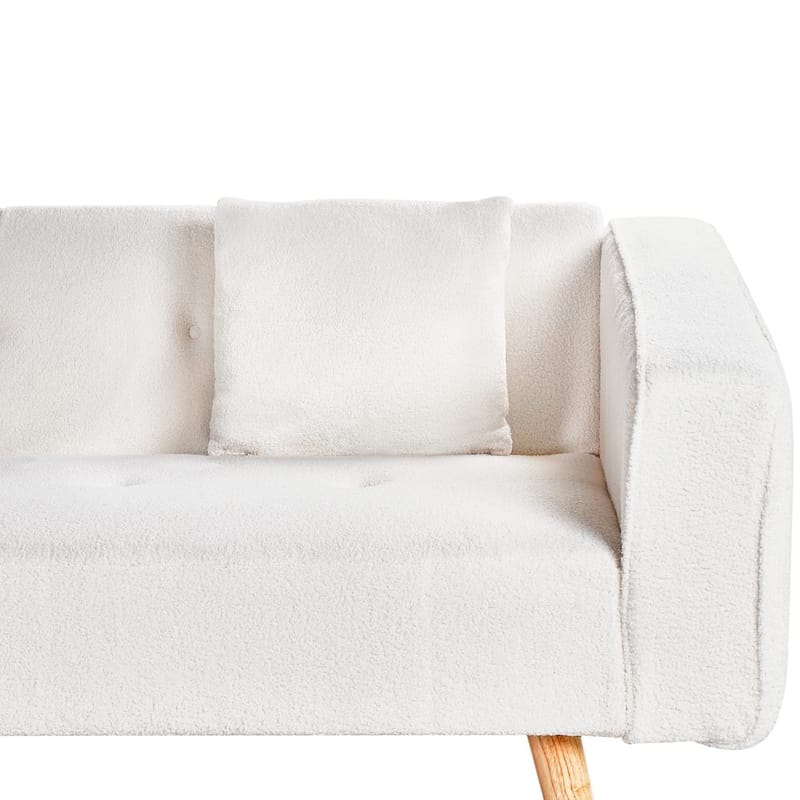 Hörnsoffa Vadso - Vit, ljust trä/Högervänd - Möbler - Soffa - Bäddsoffa