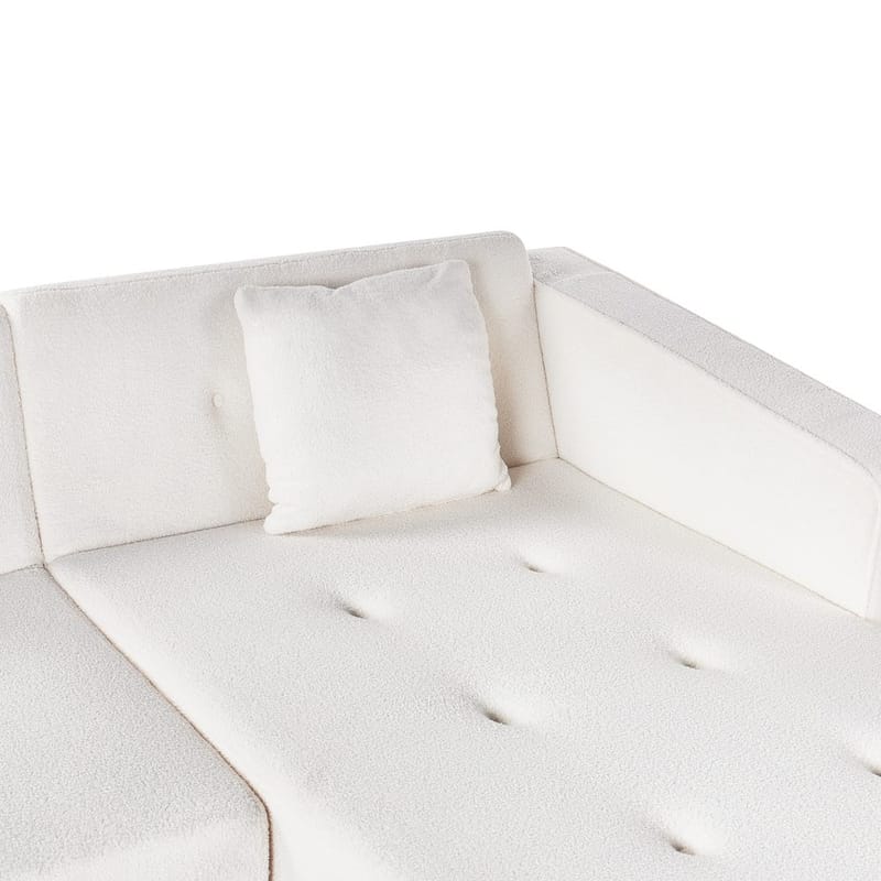 Hörnsoffa Vadso - Vit, ljust trä/Vänstervänd - Möbler - Soffa - Bäddsoffa