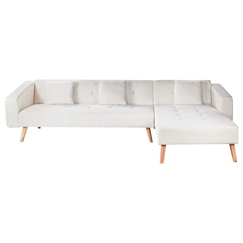 Hörnsoffa Vadso - Vit, ljust trä/Vänstervänd - Möbler - Soffa - Bäddsoffa