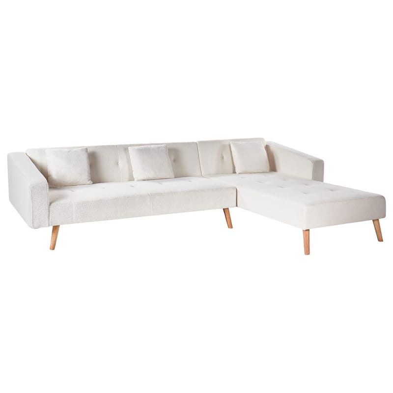 Hörnsoffa Vadso - Vit, ljust trä/Vänstervänd - Möbler - Soffa - Bäddsoffa