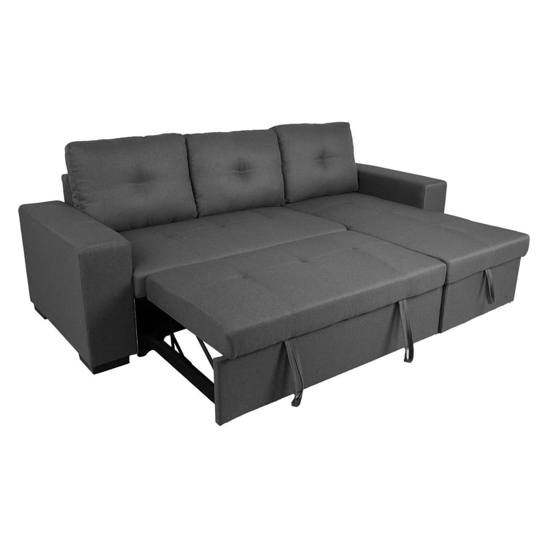 Hörnsoffbädd Carita - m örkgrå - Möbler - Soffa - Bäddsoffa