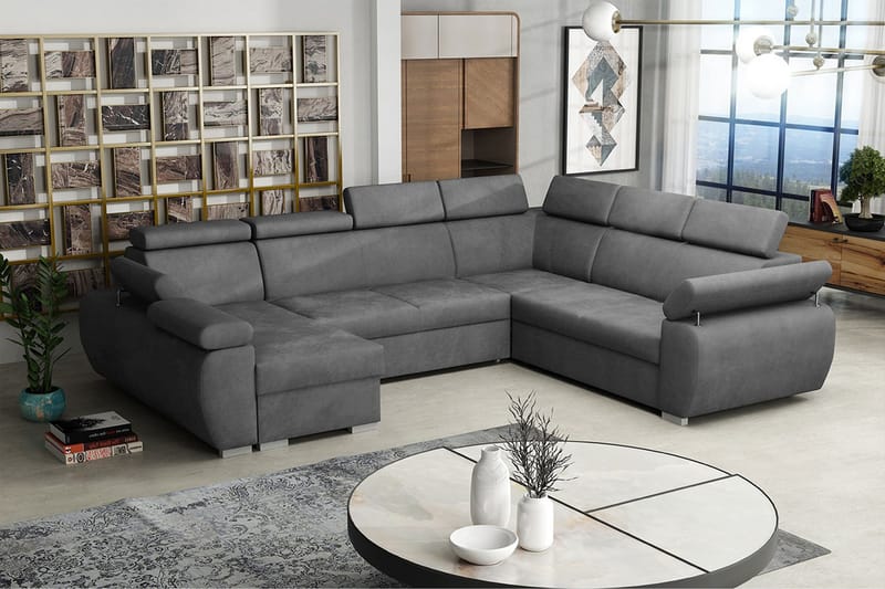 Halliday Hörnsoffa Vänster - Mörkgrå - Möbler - Soffa - Bäddsoffa