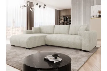 Handda Bäddsoffa med Divan 3-sits i Bouclé - Beige - Möbler - Soffa - Bäddsoffa