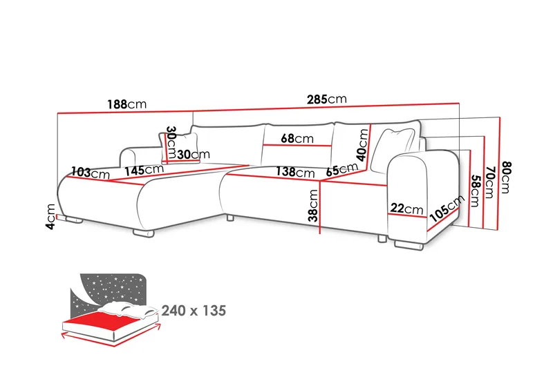 Handda Bäddsoffa med Divan 3-sits i Chenille - Grön - Möbler - Soffa - Bäddsoffa