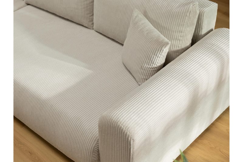Handda Bäddsoffa med Divan 3-sits i Chenille - Vit - Möbler - Soffa - Bäddsoffa