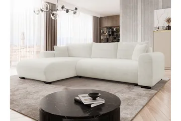 Handda Bäddsoffa med Divan 3-sits i Chenille - Vit - Möbler - Soffa - Bäddsoffa