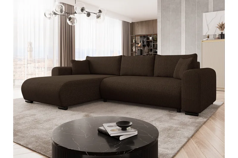 Handda Bäddsoffa med Divan 3-sits i Manchester - Brun - Möbler - Soffa - Bäddsoffa