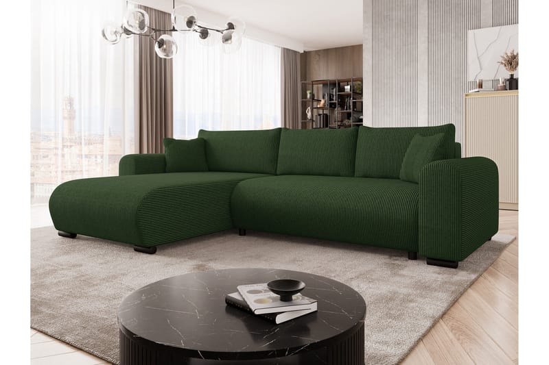 Handda Bäddsoffa med Divan 3-sits i Manchester - Grön - Möbler - Soffa - Bäddsoffa