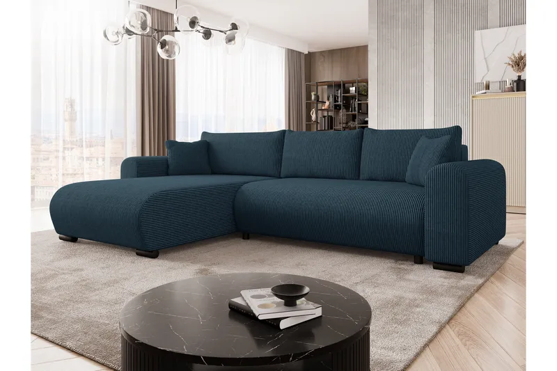 Handda Bäddsoffa med Divan 3-sits i Manchester - Marinblå - Möbler - Soffa - Bäddsoffa