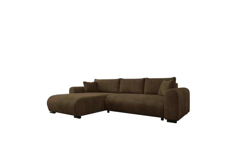 Handda Bäddsoffa med Divan 3-sits i Sammet - Brun - Möbler - Soffa - Bäddsoffa