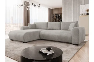 Handda Bäddsoffa med Divan 3-sits i Sammet - Grå - Möbler - Soffa - Bäddsoffa