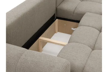 Handu Bäddsoffa med Divan 3-sits i Bouclé - Beige - Möbler - Soffa - Bäddsoffa