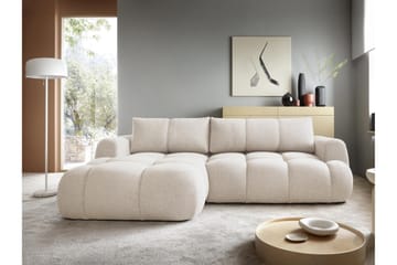 Handu Bäddsoffa med Divan 3-sits i Bouclé - Beige - Möbler - Soffa - Bäddsoffa