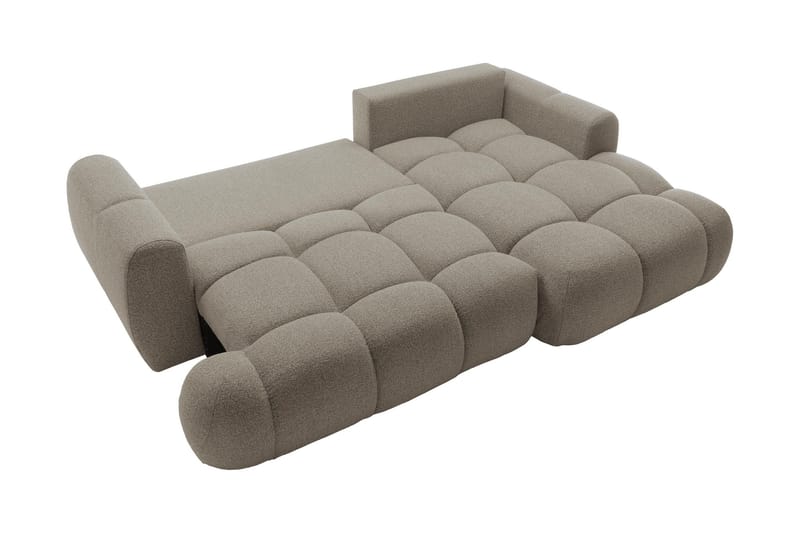 Handu Bäddsoffa med Divan 3-sits i Bouclé - Grå - Möbler - Soffa - Bäddsoffa