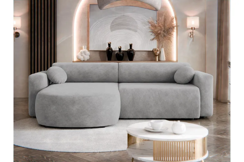 Hanish Bäddsoffa med Divan 3-sits - Grå - Möbler - Soffa - Bäddsoffa