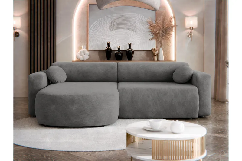 Hanish Bäddsoffa med Divan 3-sits - Grå - Möbler - Soffa - Bäddsoffa