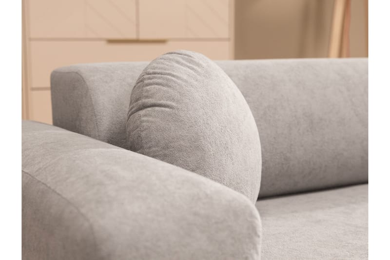 Hanish Bäddsoffa med Divan 3-sits i Plysch - Beige - Möbler - Soffa - Bäddsoffa