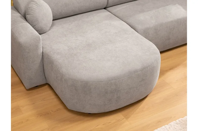 Hanish Bäddsoffa med Divan 3-sits i Plysch - Beige - Möbler - Soffa - Bäddsoffa