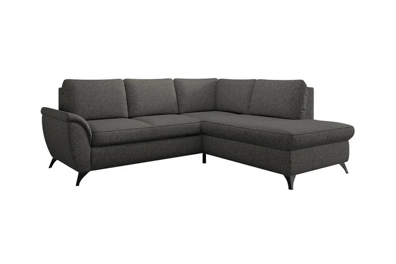 Hereford 3-sits Höger Hörnbäddsoffa 126x185 cm med Förvaring i Tyg, Grå