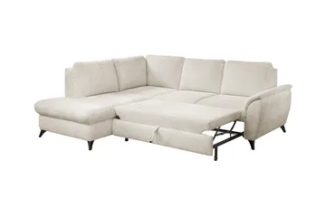 Hereford 3-sits Höger Hörnbäddsoffa 126x185 cm med Förvaring i Tyg - Grå - Möbler - Soffa - Bäddsoffa