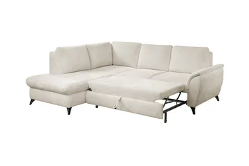 Hereford 3-sits Höger Hörnbäddsoffa med Förvaring i Tyg - Beige - Möbler - Soffa - Bäddsoffa