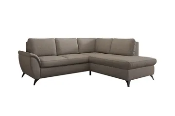 Hereford 3-sits Höger Hörnbäddsoffa med Förvaring i Tyg - Taupe - Möbler - Soffa - Bäddsoffa