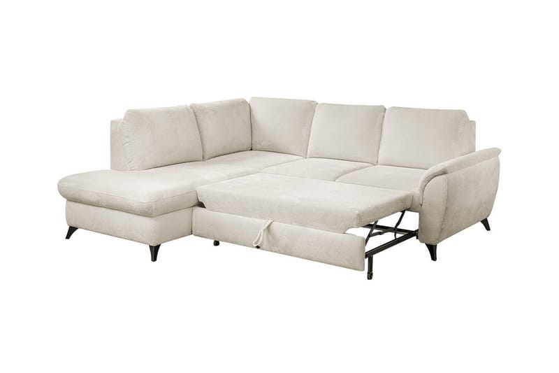 Hereford 3-sits Vänster Hörnbäddsoffa 126x185 cm med Förvaring i Tyg - Grå - Möbler - Soffa - Bäddsoffa