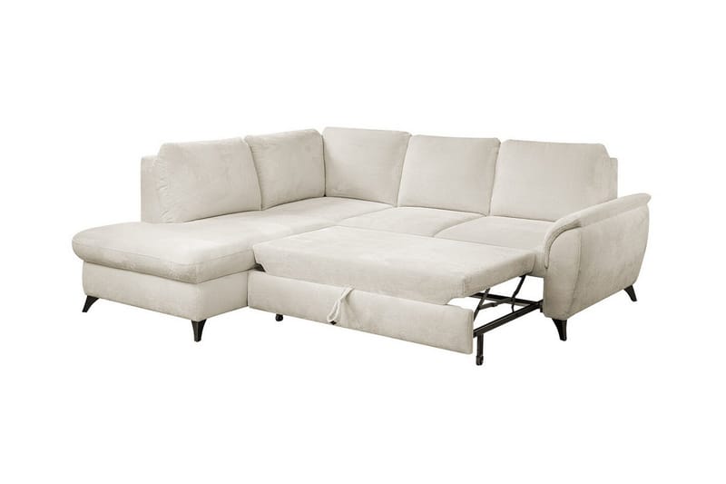 Hereford 3-sits Vänster Hörnbäddsoffa 126x185 cm med Förvaring i Tyg - Mörkgrå - Möbler - Soffa - Bäddsoffa