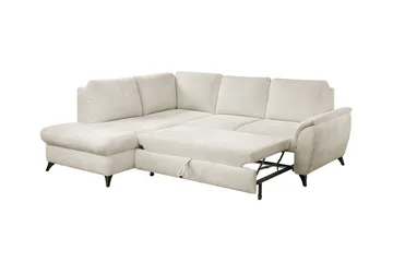 Hereford 3-sits Vänster Hörnbäddsoffa med Förvaring i Tyg - Beige - Möbler - Soffa - Bäddsoffa