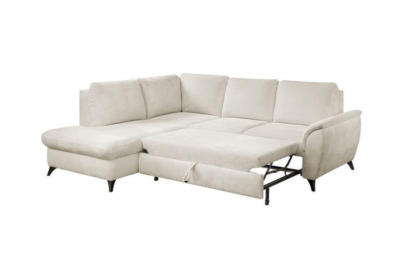Hereford 3-sits Vänster Hörnbäddsoffa med Förvaring i Tyg - Beige - Möbler - Soffa - Bäddsoffa