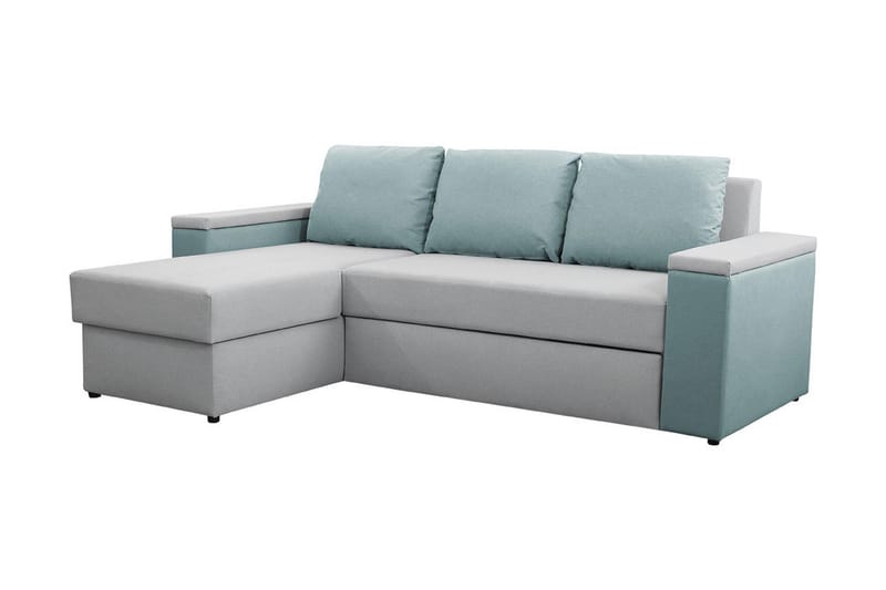Herosa 3-sits Bäddsoffa med Divan med Förvaring - Grå/Grön - Möbler - Soffa - Bäddsoffa