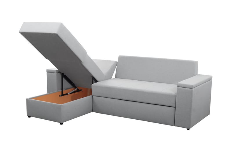 Herosa 3-sits Bäddsoffa med Divan med Förvaring - Grå/Grön - Möbler - Soffa - Bäddsoffa