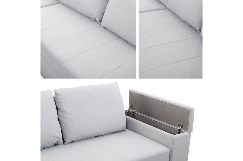 Herosa 3-sits Bäddsoffa med Divan med Förvaring - Grå/Grön - Möbler - Soffa - Bäddsoffa