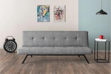 Hetalia 3-sits Längsbäddad Bäddsoffa 102x180 cm i Tyg - Grå - Möbler - Soffa - Bäddsoffa
