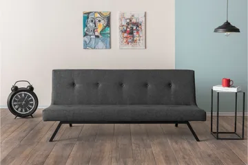 Hetalia 3-sits Längsbäddad Bäddsoffa 102x180 cm i Tyg - Mörkgrå - Möbler - Soffa - Bäddsoffa