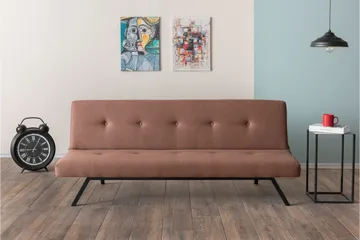 Hetalia 3-sits Rektangulär Längsbäddad Fällbar Bäddsoffa 102x180 cm i Tyg - Brun - Möbler - Soffa - Bäddsoffa