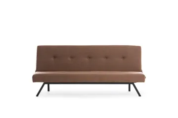 Hetalia 3-sits Rektangulär Längsbäddad Fällbar Bäddsoffa 102x180 cm i Tyg - Brun - Möbler - Soffa - Bäddsoffa