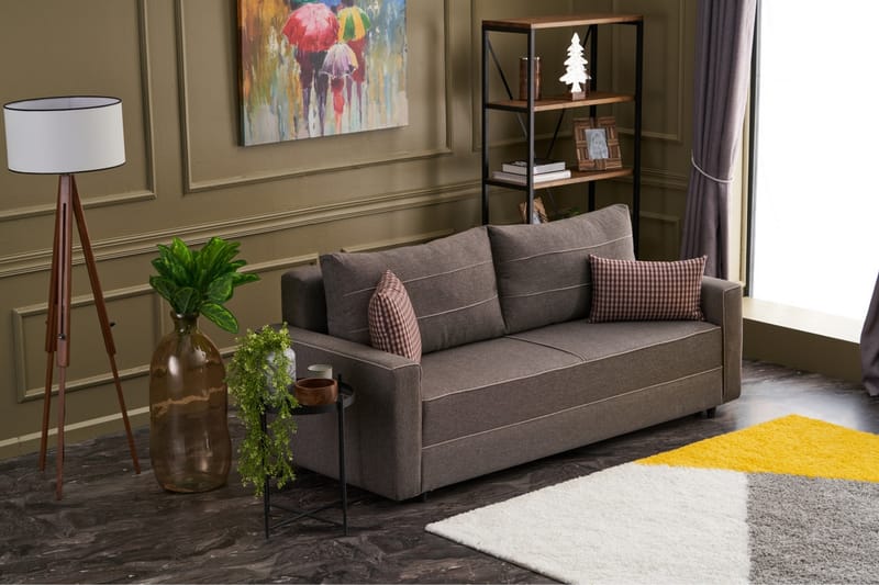 Highbank Bäddsoffa 3-sits 185x150 - Brun - Möbler - Soffa - Bäddsoffa