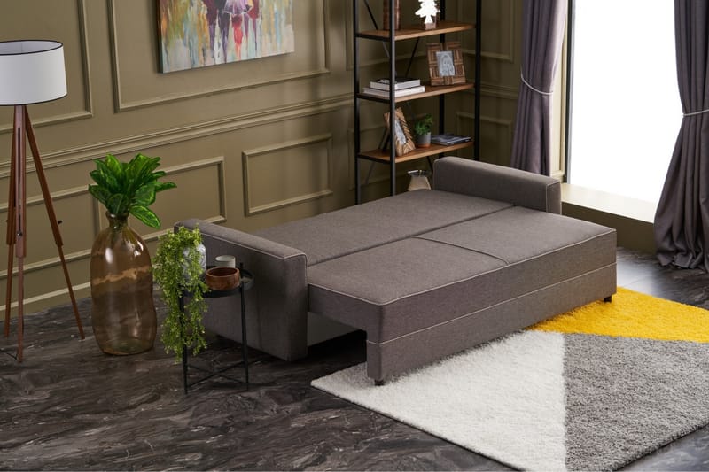 Highbank Bäddsoffa 3-sits 185x150 - Brun - Möbler - Soffa - Bäddsoffa