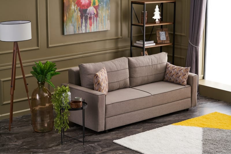 Highbank Bäddsoffa 3-sits 185x150 - Cream - Möbler - Soffa - Bäddsoffa