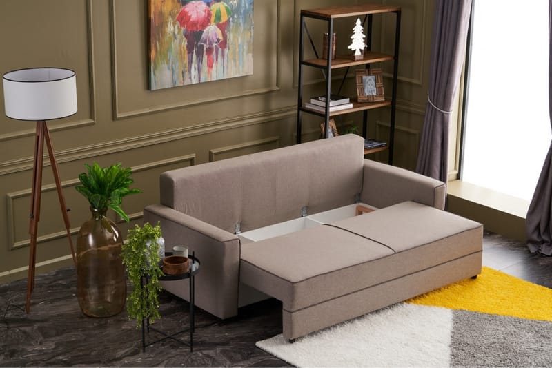 Highbank Bäddsoffa 3-sits 185x150 - Cream - Möbler - Soffa - Bäddsoffa