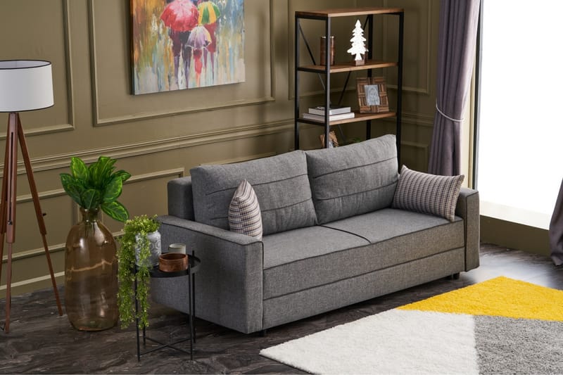 Highbank Bäddsoffa 3-sits 185x150 - Grå - Möbler - Soffa - Bäddsoffa