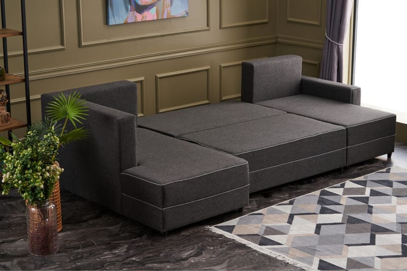 Highbank Bäddsoffa m. Divan 4-sits 200x150 - Antracit - Möbler - Soffa - Bäddsoffa