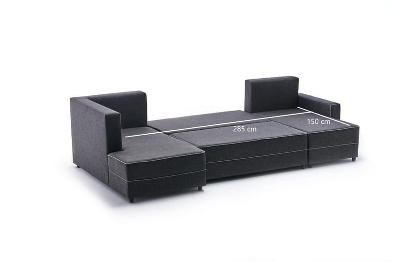 Highbank Bäddsoffa m. Divan 4-sits 200x150 - Antracit - Möbler - Soffa - Bäddsoffa