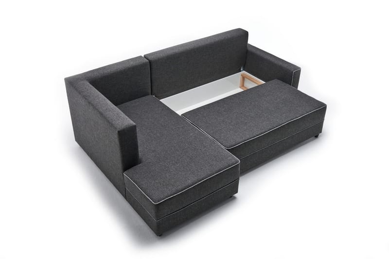 Highbank Bäddsoffa m. Divan 4-sits 200x150 - Antracit - Bäddsoffa - Bäddsoffa divan