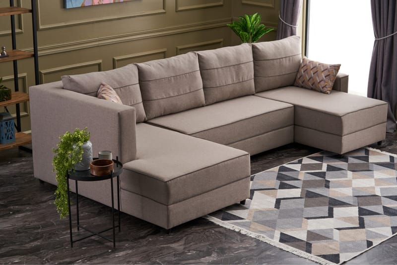 Highbank Bäddsoffa m. Divan 4-sits 200x150 - Cream - Möbler - Soffa - Bäddsoffa