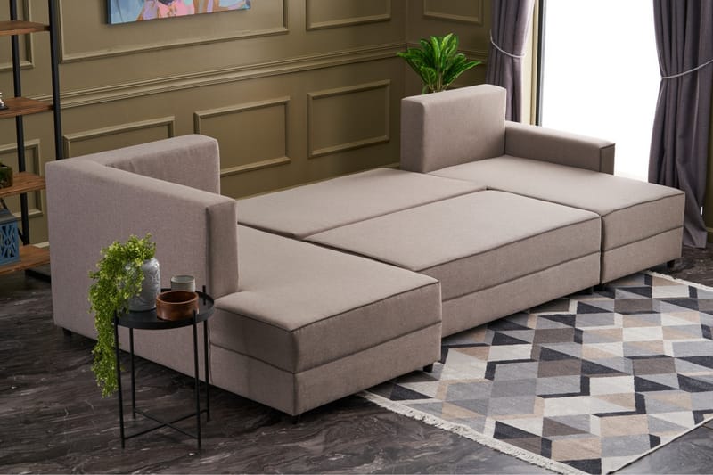 Highbank Bäddsoffa m. Divan 4-sits 200x150 - Cream - Möbler - Soffa - Bäddsoffa