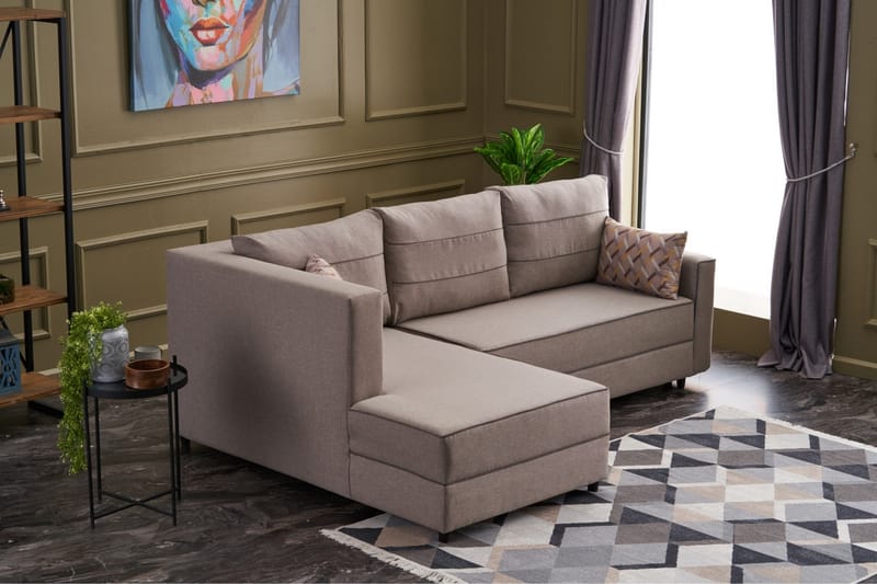 Highbank Bäddsoffa m. Divan 4-sits 200x150 - Cream - Möbler - Soffa - Bäddsoffa