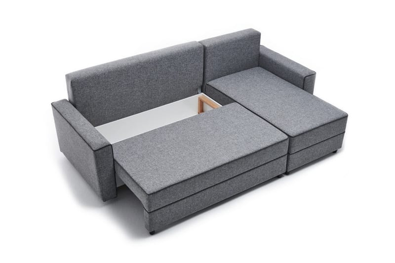 Highbank Bäddsoffa m. Divan 4-sits 200x150 - Grå - Möbler - Soffa - Bäddsoffa